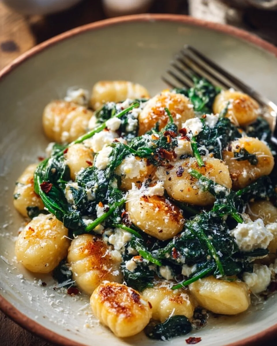Creamy Gnocchi with Spinach and Feta