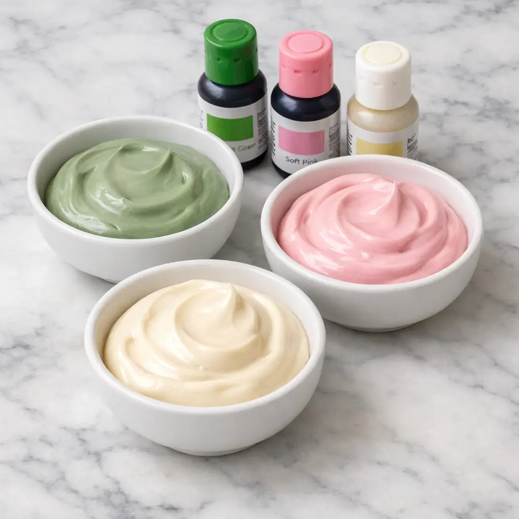 sage and blush royal icing color palette for baby in bloom cookies