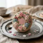 finished baby in bloom cookies royal icing detail